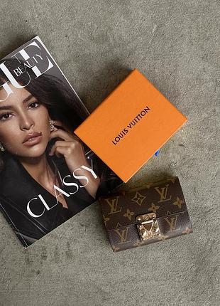 Жіночий гаманець li vittn коричневий з коробкою міні луї віттон yousf