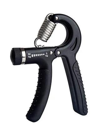 Эспандер кистевой пружинный с регулируемой нагрузкой power grip pro ne-w-87-or 5-60 кг