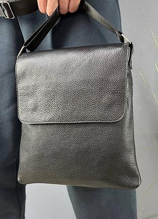 Сумка через плечо мужская молодежная маленькая барсетка, черная