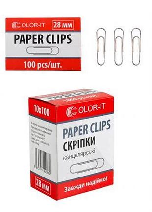 Скрепка металл 28мм круглая "с" knz