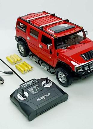 Машинка на радиоуправлении "hummer" красная, акум. (32 см) 2026-1