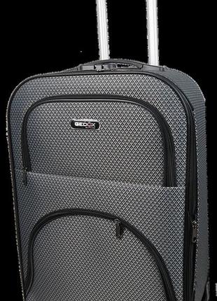 Тканевый средний чемодан 67l gedox gd polo серебристый в клетку