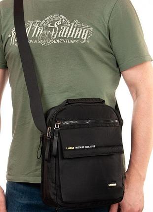 Сумка мужская тканевая, планшетка lanpad черная