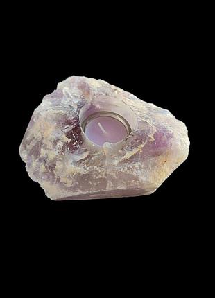 Підсвічник з аметисту. підсвічник з натурального каменю. аметист натуральний. німеччина.