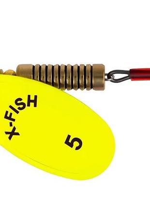 Блесна-вертушка x-fish stark №5 14г nikel uv lime