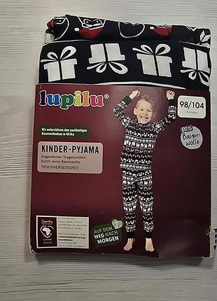 Новорічна  піжама lupilu для хлопчика 98 104 ,  2-4 років . німеччина , комплект кофта штани , пижама