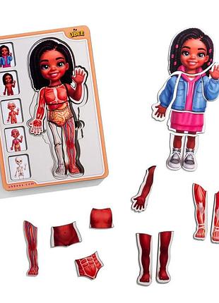 Дерев'яний пазл-вкладиш "анатомія людини - дівчинка-3" (псд264) psd264 будова тіла