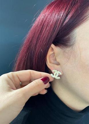 Серьги гвоздики с логотипом / посеребрение и позолота 24к