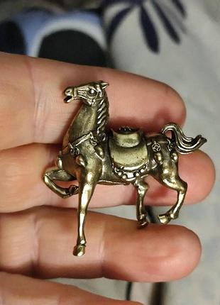 Фигурка статуэтка декор латунная латунь лошадь конь