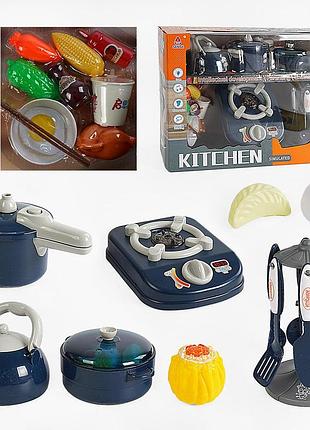 Набор посуды 096 d-4 18 элементов, электрическая плита, звук, подсветка, парогенератор, продукты