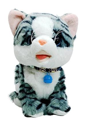 Полосатый котик (22 см) – интерактивная игрушка на батарейках k1215-2