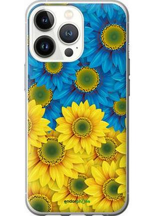 Чохол на iphone 13 pro жовто-блакитні квіти "1048u-2372-7673"