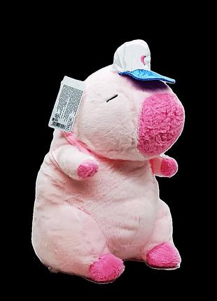 М'яка іграшка yi wu jiayu «водосвинка (капібара) в кепці» рожева, 37 см m17992-1