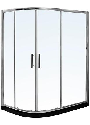 Кабина для душа rozzy jenori полукруглая двухдверная права без поддона 110x90x190см прозрачный витраж 8 мм профиль хром k9177-fbm-