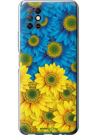 Чохол на infinix note 8 жовто-блакитні квіти "1048u-2710-7673"