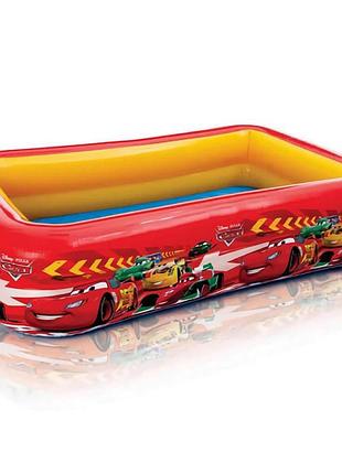 Надувний басейн для дітей intex 57478 "тачки" 262×175×56 см — прямокутний, червоний, 740л