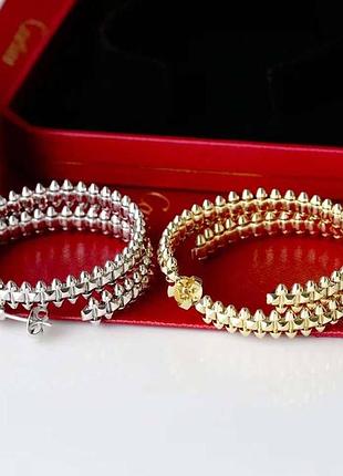 Cartier серьги зубчики / картье серьги кольцами с зубчиками лимонное или белое золото