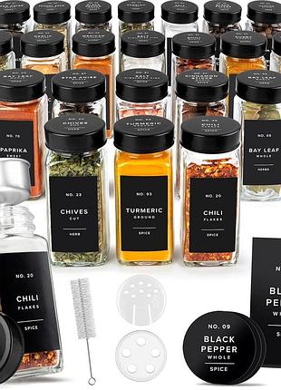 Стеклянные банки для специй с этикеткой и крышками из нержавеющей стали (24 x 4 унции) , amazon, германия