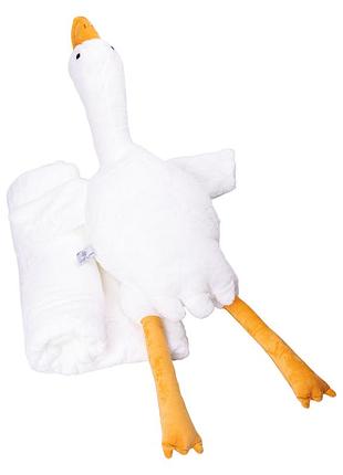 Мягкая игрушка-подушка с пледом внутри гусь-обнимусь 89 (см) белый colorful home 520-1w