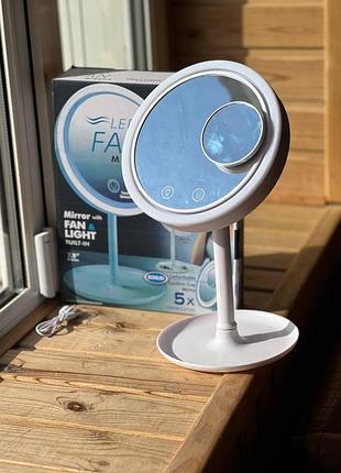 Зеркало настольное с подсветкой и вентилятором beauty breeze mirrorand ly-699