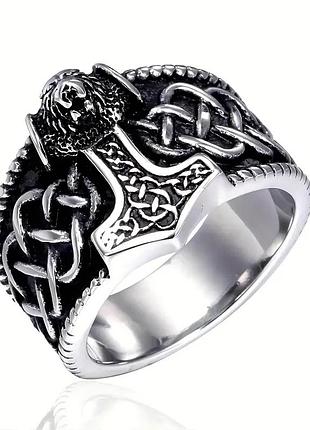 Металева каблучка з молотом тора, розмір 20