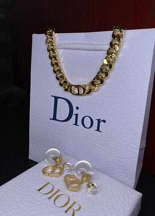 Сережки диор с розово-прозрачными жемчужинами, позолота 18 к (можно в комплекте с подвеской)