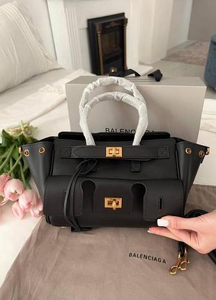 Женская сумка balenciaga bel air сумочка кросс боди кожаная черная баленсиага