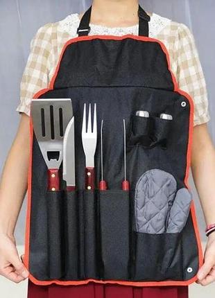 Набор для барбекю и гриля 7 в 1 с передником