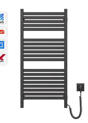 Электрический полотенцесушитель navin авангард x 480х1000 sensor с wi-fi правосторонний, черный муар