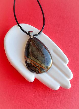 Підвісок тигрово-соколине око. підвіс соколине око. кулон тигрове око крапля. індія.