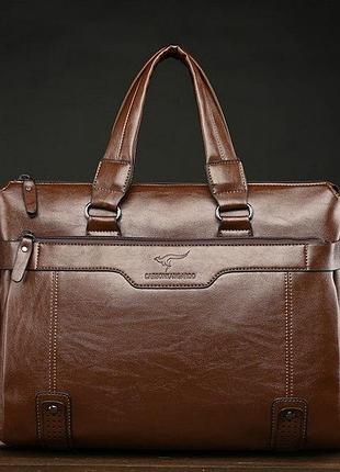 Мужской портфель для документов а4 деловой. мужская сумка для документов формат а4 офисная светло-коричневый
