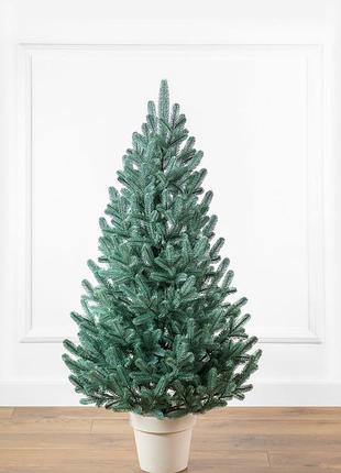 Елка литая "венская" в горшке голубая 1,10 м