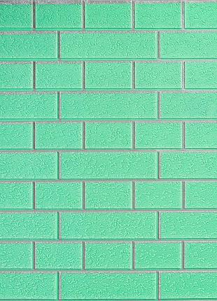 Декоративна 3d панель самоклеюча під цеглу для стін зелена цегла зі сріблом утеплювач шумоізоляція ve-33