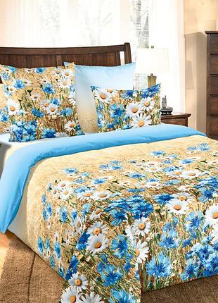 Постельное белье перкаль васильки двуспальный