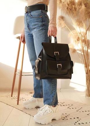 Рюкзак с карманами по бокам черный r2002-12 фото