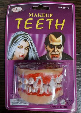 Накладные зубы вампира one size разноцветный