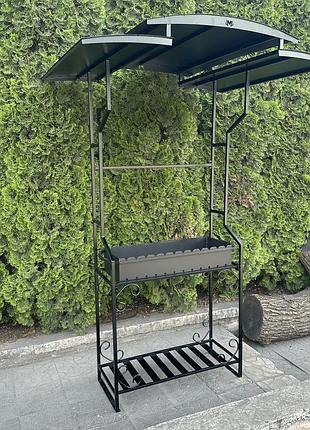 Мангал с крышей на 12 шампуров 4 мм