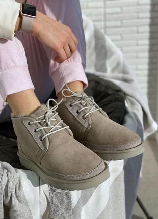 Женские серые угги ugg neumel beige