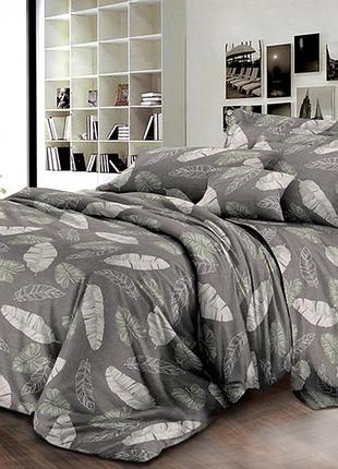 Комплект ранфорс листя комфорт текстиль полуторный на резинке