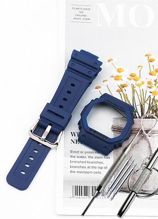 Комплект корпус (рант) + ремешок для g-shock dw-5600 / gw-b5600 / gb-5600 / gwx-5600 / dw-5025 синий