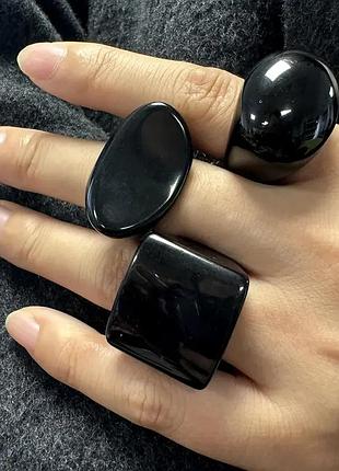 Комплект з трьох акрілових геометрічних каблучок