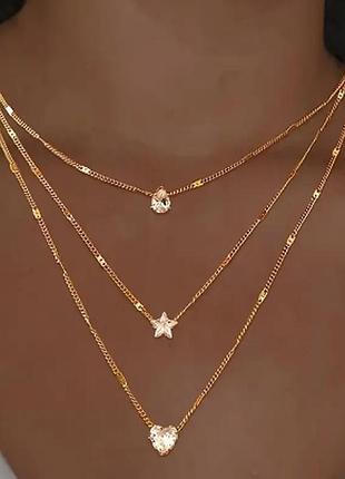 Трехслойная цепочка с подвесками