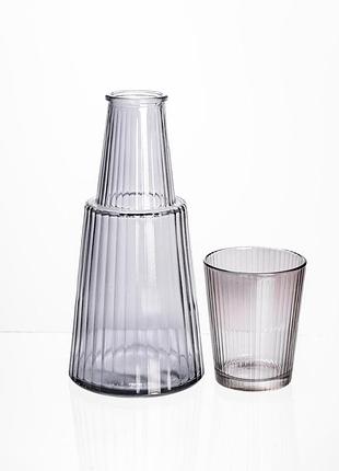 Кувшин 800 мл со стаканом 1 (шт) по 250 (мл) графин для компота сока воды лимонада кувшин для напитков прозрачный hp-19-th-3