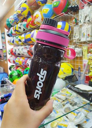 Шейкер для спортивного питания 700мл черно-розовый