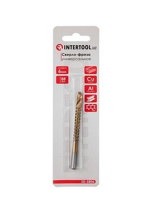 Свердло-фреза intertool 6 x 88 мм (sd-5806) 4