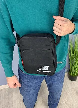 Барстека new balance, чоловіча сумка через плече текстильна барсетка на три відділення, брендаова сумка