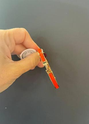 Браслет hermes / эрмес оранжевый браслет эмаль, позолота