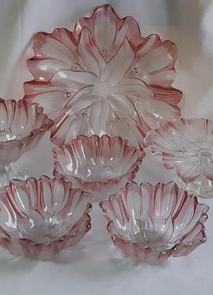 Винтажный набор богемского стекла walter glass 80-е годы.