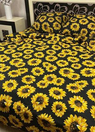 Постельное белье бязь подсолнухи двуспальный