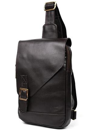 Мужской кожаный рюкзак слинг gx-6403-4lx tarwa коричневый